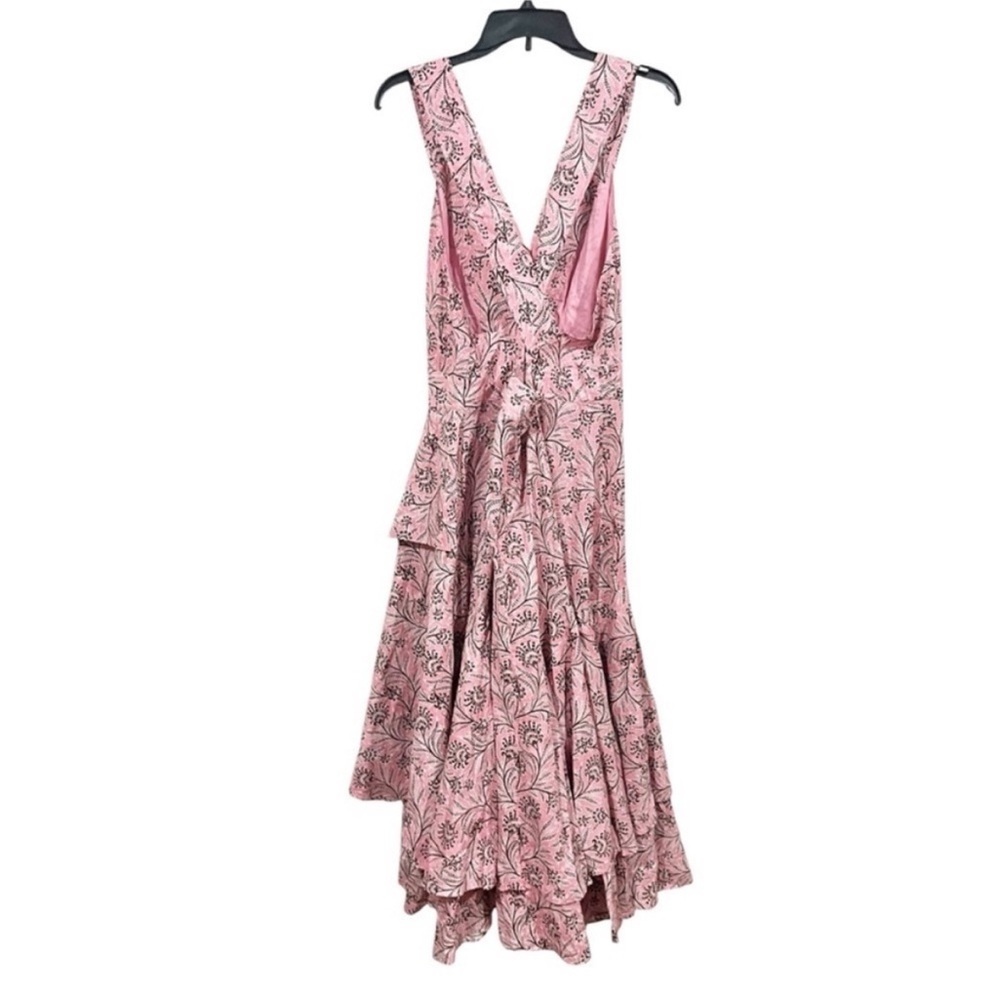 J. Crew Collection Plus Size 18 Pink Paisley Tiered Midi Dress Boho Halter Flowy - Picture 3 of 7